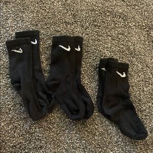 Youth Nike Black Crew Socks - 3 Pair Pack